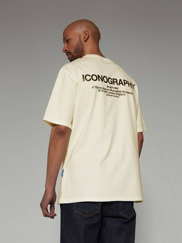 London Address CR Short Sleeve T Shirt Cream - ICONOGRAPHY - BALAAN 2