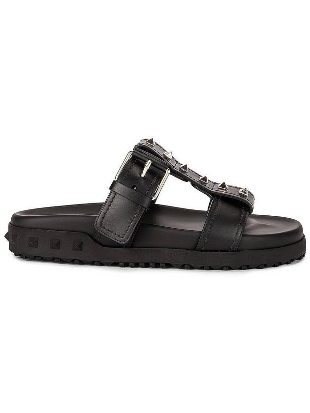 VALENTINO ROCKSTUD full leather sliders - RED VALENTINO - BALAAN 3