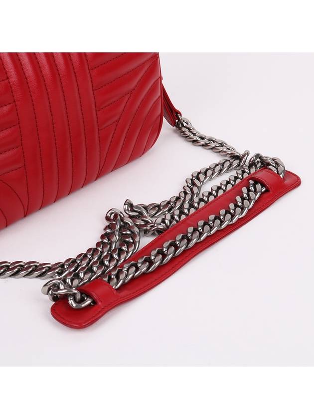 Red diagram silver mini chain bag 1BH038 - PRADA - BALAAN 6