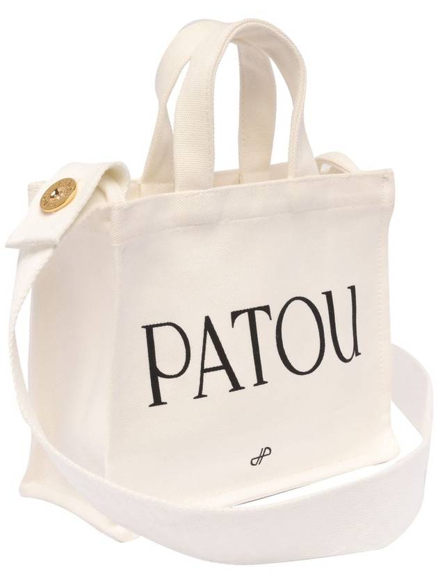 Logo Print Cotton Tote Bag White - PATOU - BALAAN 3