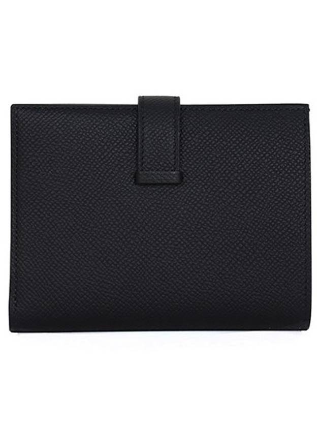 Black silver bean medium wallet engraved with B - HERMES - BALAAN 3