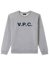 Men's VPC Logo Print Crew Neck Sweatshirt Grey - A.P.C. - BALAAN 2