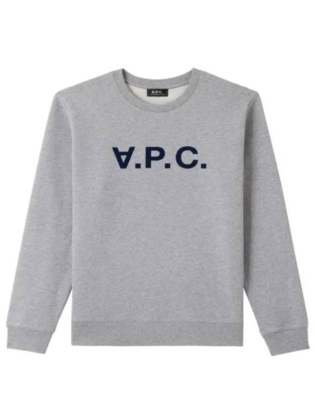 Men's VPC Logo Print Crew Neck Sweatshirt Grey - A.P.C. - BALAAN 2