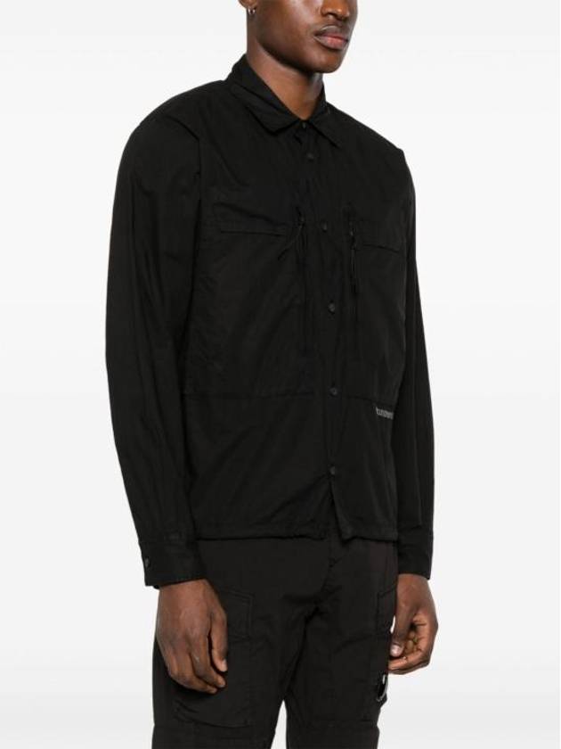 Cotton Popeline Over Long Sleeve Shirt Black - CP COMPANY - BALAAN 5