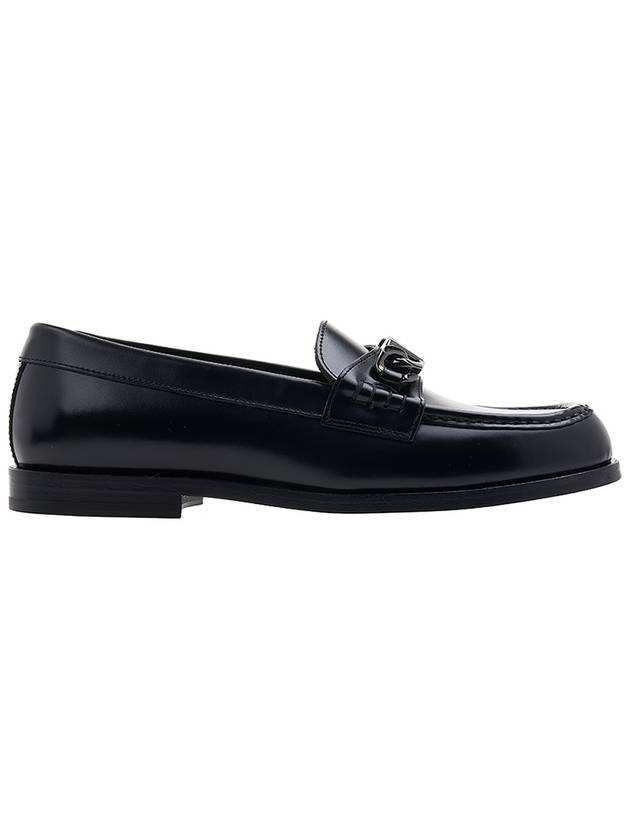 V Logo Chain Calfskin Loafers Black - VALENTINO - BALAAN 3