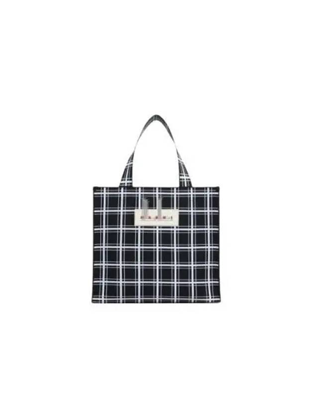 Jacquard Check Logo Tote Bag Black - MARNI - BALAAN 2