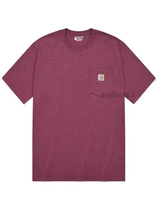 K87 Workwear Pocket Short Sleeve TShirt Beat Red Heather - CARHARTT - BALAAN 1