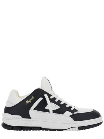 'Area Lo' Black And White Low Top Sneakers With Laminated Leather In Leather Blend Man - AXEL ARIGATO - BALAAN 1