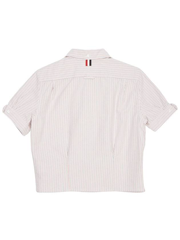 Stripe Oxford Short Sleeve Shirt Red - THOM BROWNE - BALAAN 3