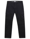 Lens Patch Stretch Satin Cargo Straight Pants Black - CP COMPANY - BALAAN 2