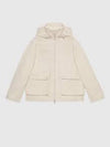 Jumbo GG Canvas Puffer Hooded Jacket White - GUCCI - BALAAN 7