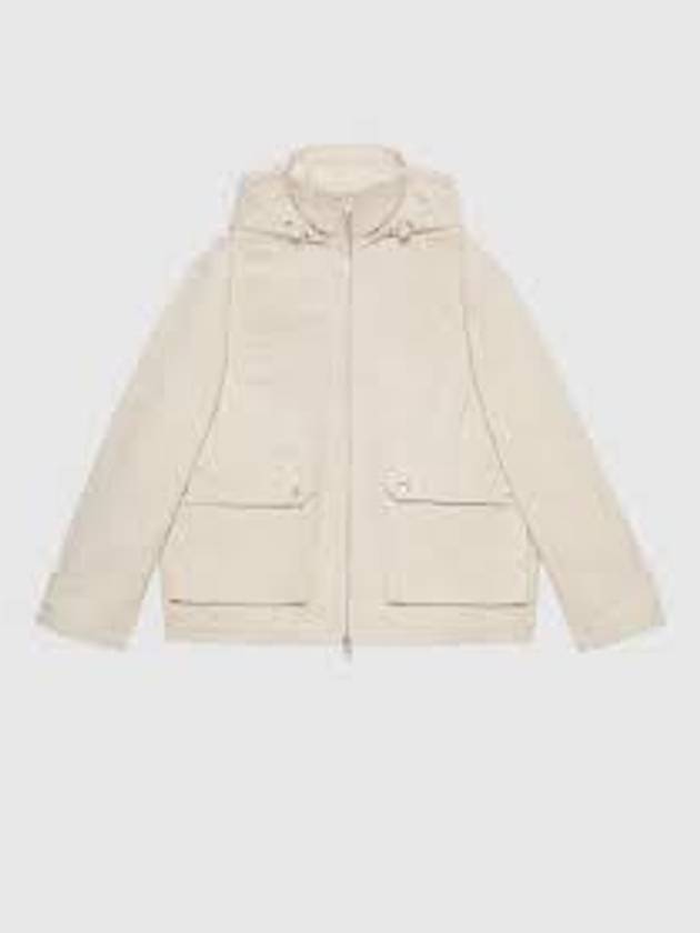 Jumbo GG Canvas Puffer Hooded Jacket White - GUCCI - BALAAN 7