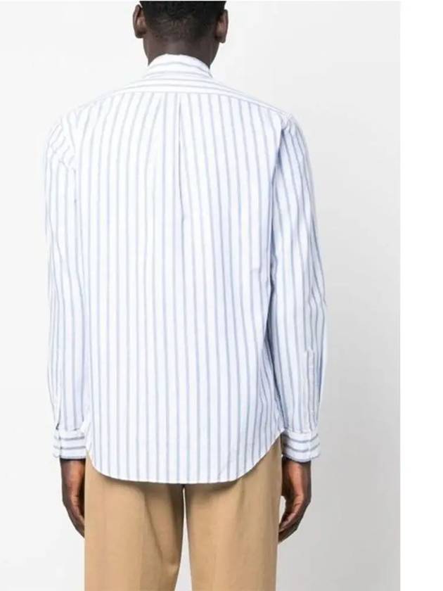 Men's Striped Custom Fit Long Sleeve Shirt Blue - POLO RALPH LAUREN - BALAAN 6