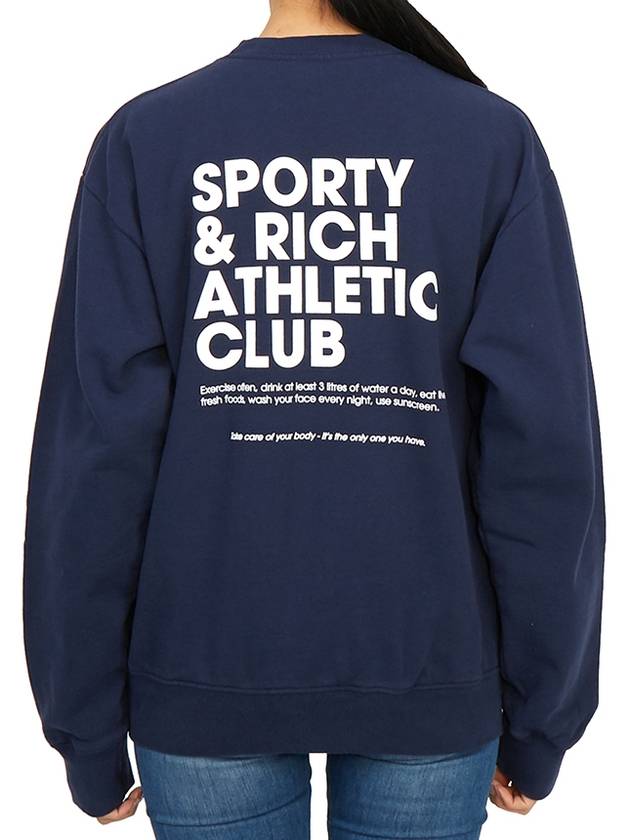 Logo Graphic Print Sweatshirt Navy - SPORTY & RICH - BALAAN 5