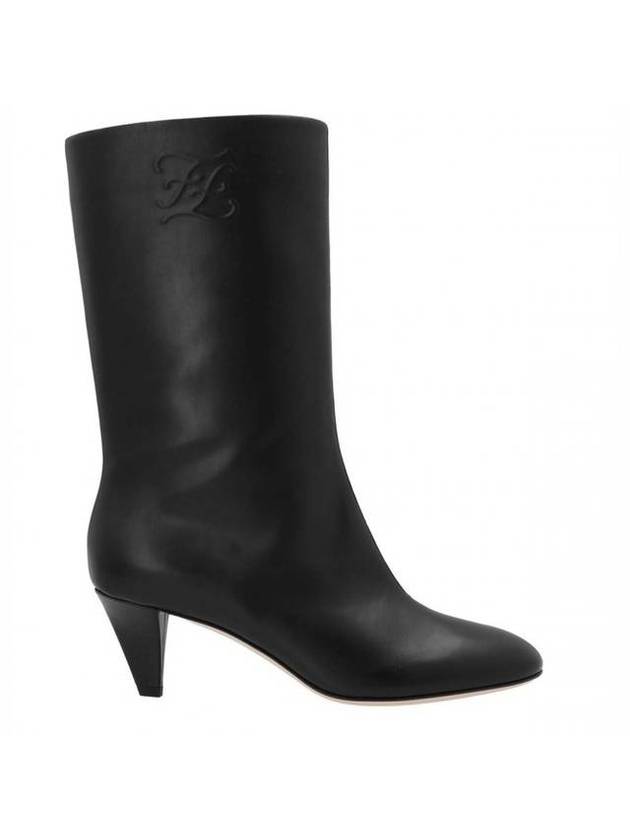 Karligraphy Logo Middle Boots Black - FENDI - BALAAN 1