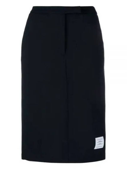 Pointelle Rip Below The Knee A-Line Skirt Navy - THOM BROWNE - BALAAN 2