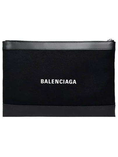 Logo Leather Clutch Bag Black - BALENCIAGA - BALAAN 2