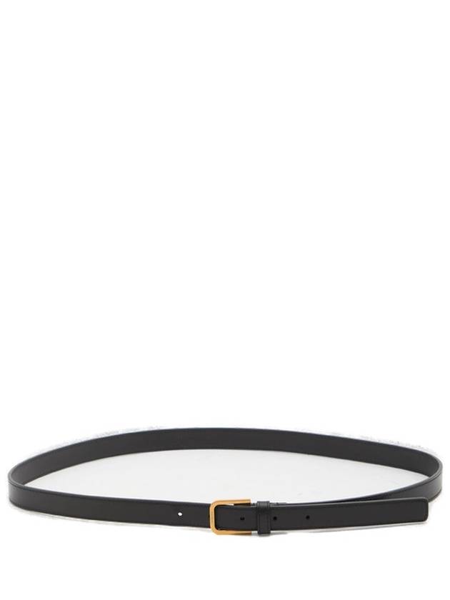 Minimal Leather Belt Black - SAINT LAURENT - BALAAN 1