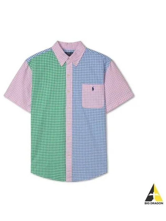 short sleeve oxford shirt multi - POLO RALPH LAUREN - BALAAN 1