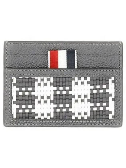 Check 2-Tier Card Wallet Grey - THOM BROWNE - BALAAN 2