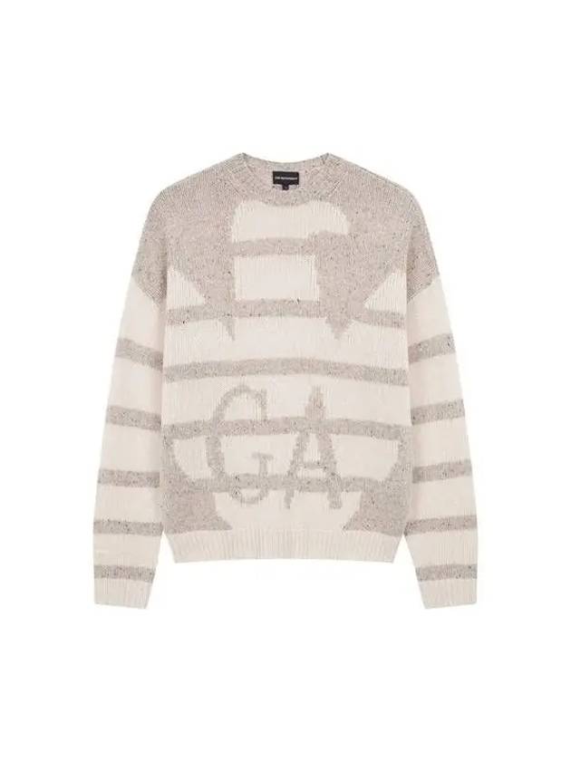 Men s Eagle Logo Point Knit Beige 270958 - EMPORIO ARMANI - BALAAN 1