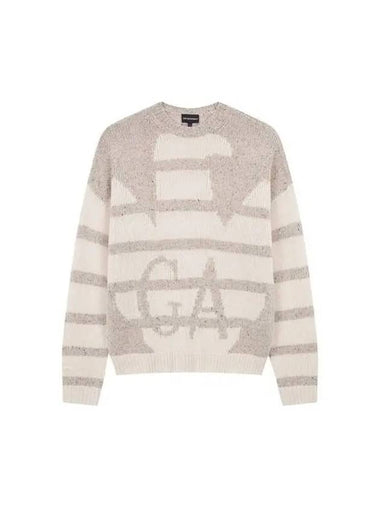 Men s Eagle Logo Point Knit Beige 270958 - EMPORIO ARMANI - BALAAN 1