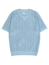 Men's Waffle Raglan Short Sleeve Knit Light Blue I2SN01SB - IOEDLE - BALAAN 3