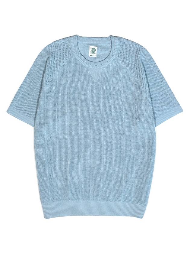 Men's Waffle Raglan Short Sleeve Knit Light Blue - IOEDLE - BALAAN 3