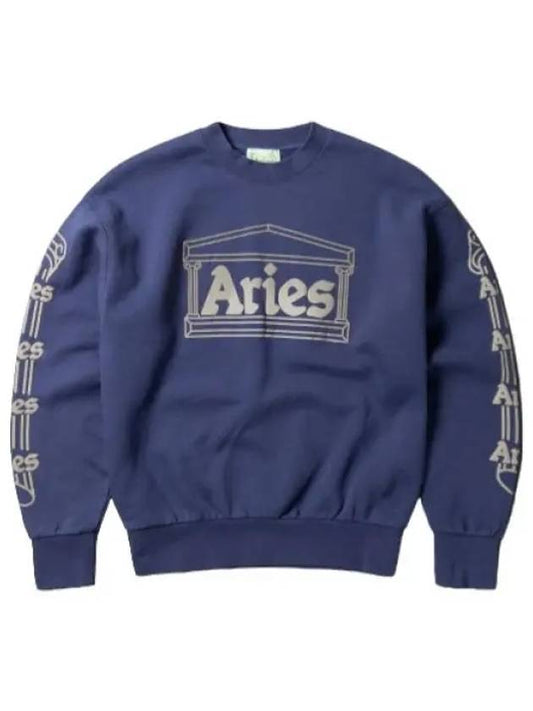 Aries reflective column sweatshirt navy - ARIES - BALAAN 1