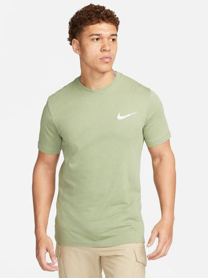 Men's NSW Club Swoosh Print Sport Short Sleeve T-Shirt Green - NIKE - BALAAN 2