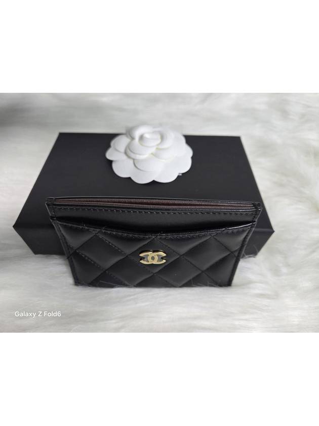 Classic Gold CC Logo Lambskin Card Holder Black - CHANEL - BALAAN 3