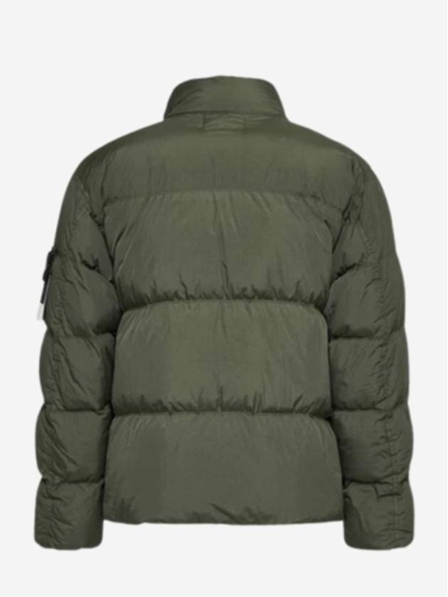 Garment Dyed Crinkle Reps Down Padding Olive - STONE ISLAND - BALAAN 3