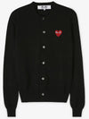 Red Heart Wappen Knit Cardigan Black - COMME DES GARCONS PLAY - BALAAN 3