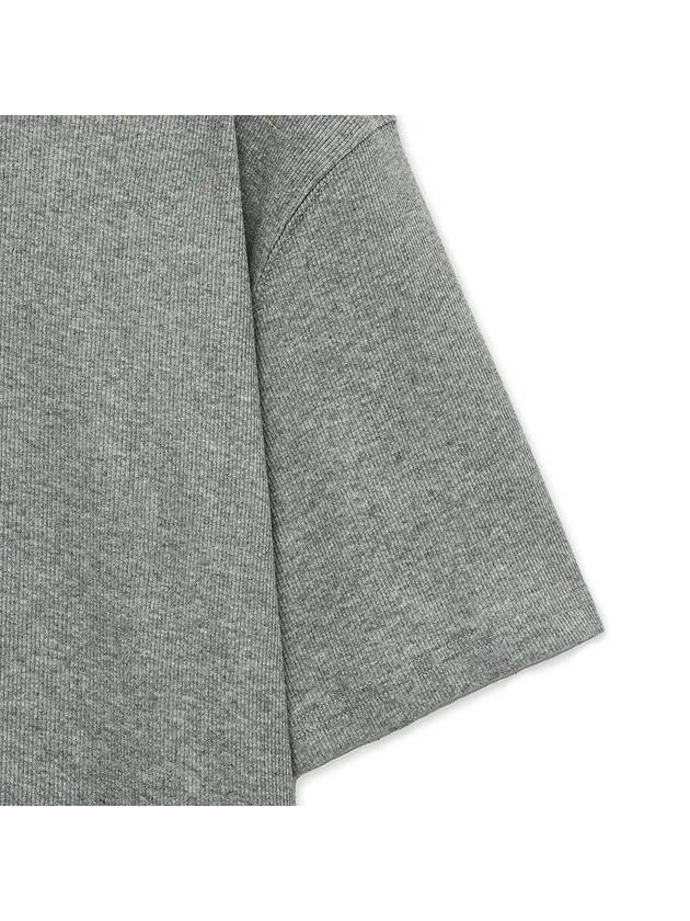 Ribbed Mock Neck Half Short Sleeve T-Shirt Grey - NOIRER - BALAAN 6