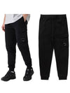 Diagonal Raised Fleece Cargo Track Pants Black - CP COMPANY - BALAAN 2