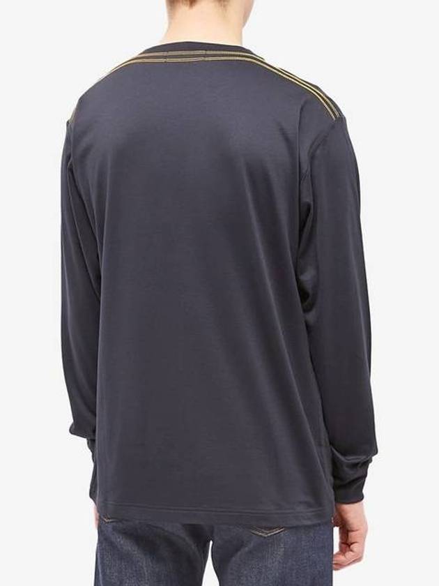 Logo Cotton Long Sleeve T-Shirt Navy - STONE ISLAND - BALAAN 7