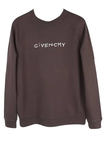 Men s Logo Embroidered Sweatshirt Brown - GIVENCHY - BALAAN 1