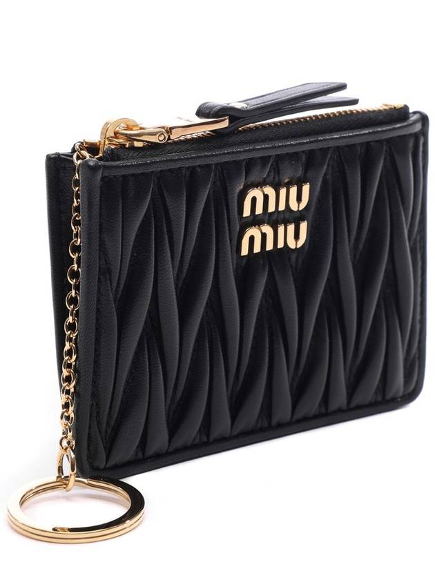 Quilted Napa Leather Passport Wallet Black - MIU MIU - BALAAN 4