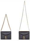 Cassandra Medium Chain Bag in Grain de Poudre Embossed Leather Black - SAINT LAURENT - BALAAN 6