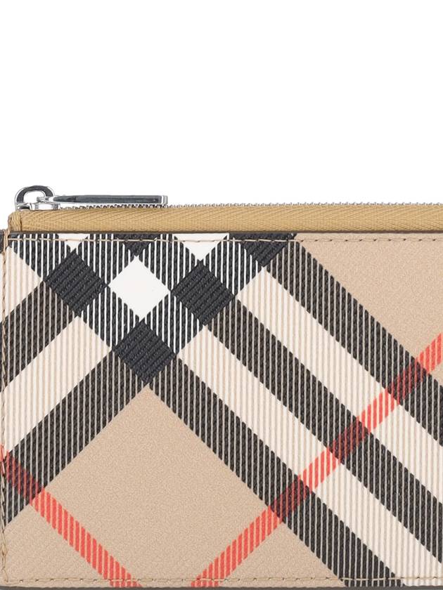 Check Zip Card Wallet Sand - BURBERRY - BALAAN 4