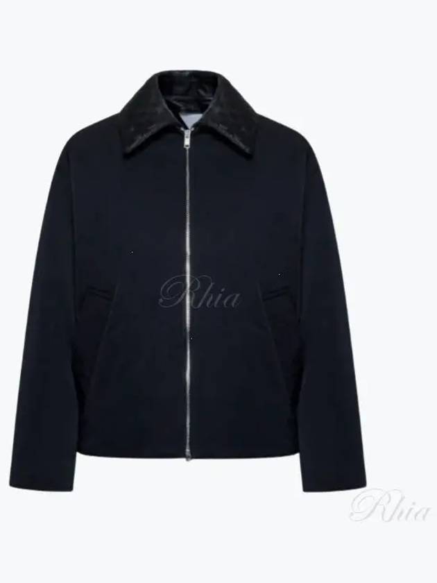 Intrecciato Leather Collar Tech Nylon Puffer Jacket Black - BOTTEGA VENETA - BALAAN 2