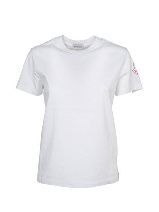 Logo Accent Short Sleeve T-Shirt White - MONCLER - BALAAN.