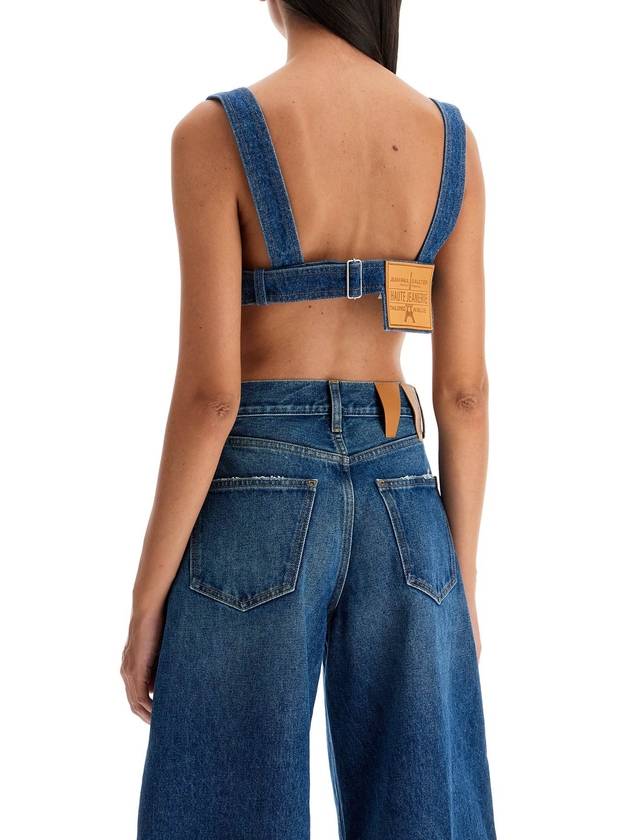 "denim overall bralette with buck - JEAN PAUL GAULTIER - BALAAN 3