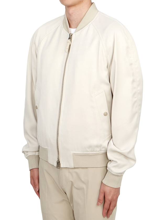 Cady Zip-Up Bomber Jacket White - TOM FORD - BALAAN 6