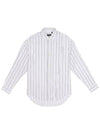 Striped pocket unbalanced long sleeve shirt SH132 - IKALOOOK - BALAAN 1