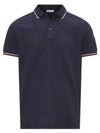 Men's Logo Patch PK Shirt Navy - MONCLER - BALAAN.