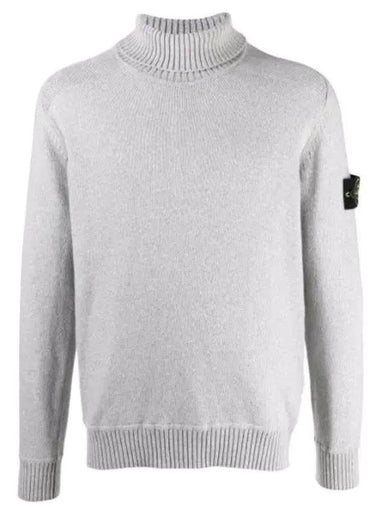 Waffen Patch Cotton Knit Turtleneck Grey - STONE ISLAND - BALAAN 1