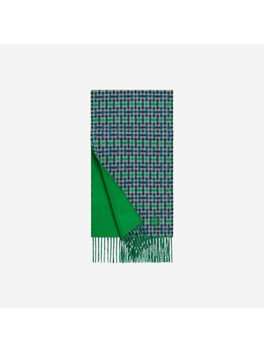 H Ecossais Recto Verso Muffler Gris Bleu Vert - HERMES - BALAAN 1