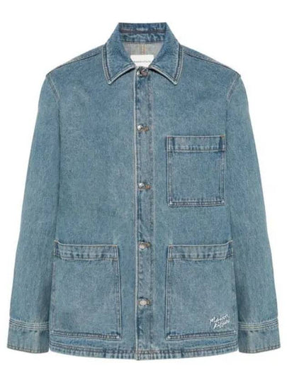 Spread Collar Denim Jacket Blue - MAISON KITSUNE - BALAAN 2