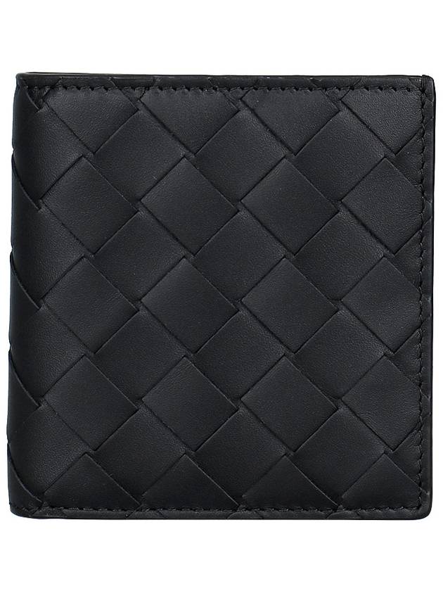 Intrecciato Slim Calfskin Leather Bi-Fold Wallet Black - BOTTEGA VENETA - BALAAN 2